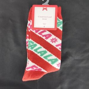 Charter Club NWT Womens FaLaLa Socks Size 9-11 Red Green Holiday Christmas 2023